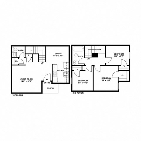 two bedroom floor plan  the residences at sawmill estates apartments in